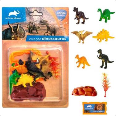 Imagem de Mini Dinossauros Coleção Animal Planet 8 Peças Realistas - EBN Kids