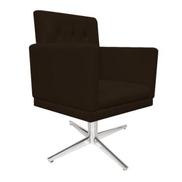 Imagem de Poltrona Decorativa Nanda Base Giratória de Metal Sala de Estar Quarto