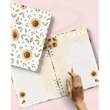Imagem de Caderno Personalizado FLORAL 60 Folhas 15,5x21,5 Cm - Mel'art Papelari
