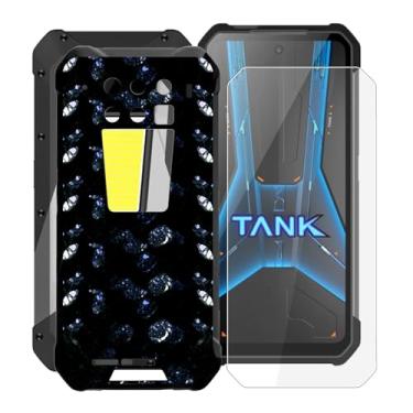 Imagem de KJYFOANI Capa para Unihertz Tank 3 Pro, com [1 película protetora de tela de vidro temperado], capa preta de silicone macio à prova de choque para Unihertz Tank 3 Pro (6,7 polegadas) - XT24