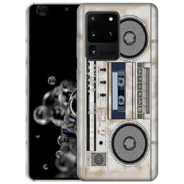 Imagem de GlamCase - Capa para Samsung Galaxy S20 Ultra - Design vintage de gravador de cassete de rádio impresso fino e elegante bonito plástico rígido designer capa para telefone traseira/capa para Samsung