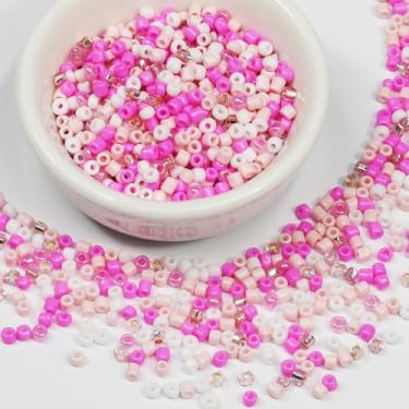 Imagem de Grânulos de semente rosa escuro de 3 mm para fabricação de joias, cerca de 3500 gramas, cerca de 3500 peças, 6/0 contas de artesanato de vidro para fazer brincos, pulseiras, pingentes, joias de
