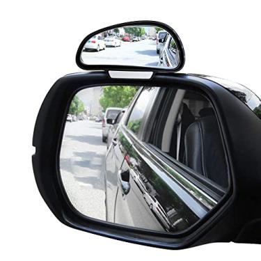 Imagem de Espelhos de ponto cego de carro (13 x 7 cm), espelho angular universal auxiliar ajustável para espelhos universais SUV, adesivo forte, espelho de vidro HD, espessura inferior a 5 mm (C)