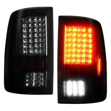 Imagem de ILONPA (Pacote com 2) Conjunto de lanterna traseira LED traseira para Dodge Ram 1500 2009-2018, Ram 2500 3500 2010-2018, substitui 55277302AC 55277303AC - Lente fumê cromada