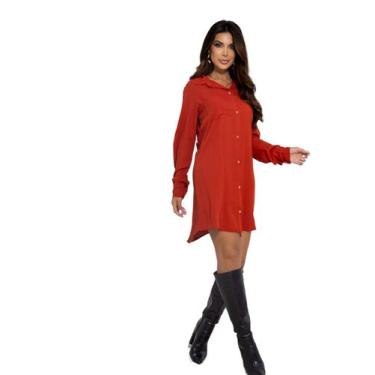 Imagem de Vestido Camisão Chemise Social  Manga comprida Detalhes Chamise - Gise