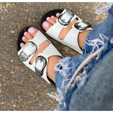 Imagem de Chinelo Moleca Slide Feminino Fivela Original Oferta, Branco, 36