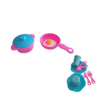 Imagem de Kit Brinquedo Cozinha Infantil Faz De Conta Panelinha Frigideira Com O