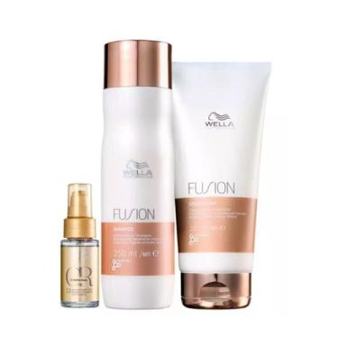 Imagem de Shampoo, Condicionador Fusion e Oil Reflections 30ml - Wella - Wella P