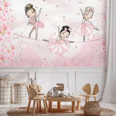 Imagem de Painel Adesivo Vinil Autocolante Bailarinas Na Corda Cute M² - Banner 