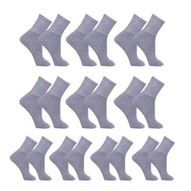 Imagem de Kit 10 Pares de Meias Masculina Sport Cano Médio - Try Basics, Cinza, 