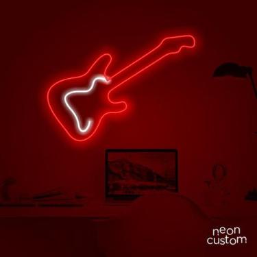 Imagem de painel letreiro led Neon Guitarra decoracao festa bar - Neon Custom, M