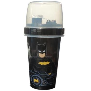 Imagem de Batman Garrafa Escola Infantil 320ml Shakeira C/ tampa - Plasutil