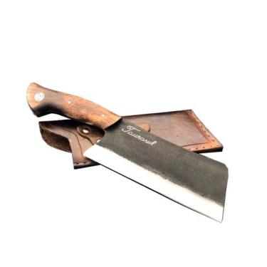 Imagem de Cutelo Artesanal Pino Mosaico Brut Forge 7 Polegadas - Taurasul