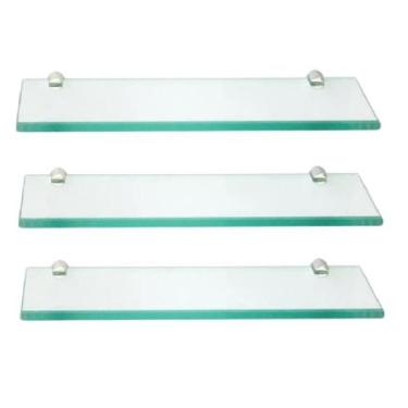 Imagem de Prateleira de vidro decorativa 20 x 10 kit com 3 unidades - sonharte
