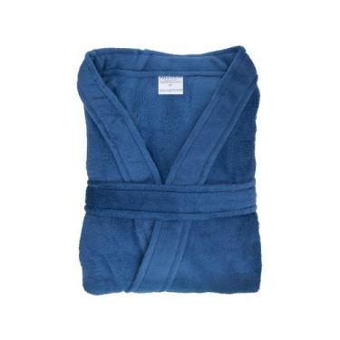 Imagem de Roupão de Inverno Atlântica Kimono de Microfibra Azul Veleiro