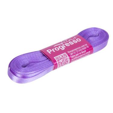 Imagem de Fita Cetim Lilás Lavanda 356 7mm Nº 001 10 metros Progresso - Fitas Pr