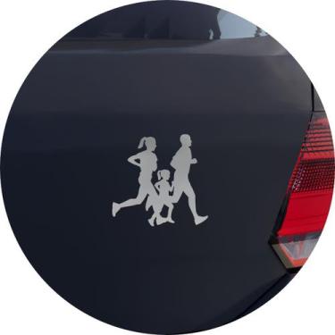 Imagem de Adesivo de Carro Família de Corredores Maratona - Cor Prata - Melhor A