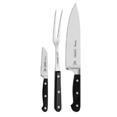 Imagem de Kit de Facas 3 peças Pra Carne - A.R Variedades MT