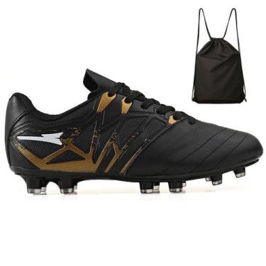 Imagem de Kit Chuteira Futebol Bico em Couro Campo Gramado Natural + Mochila Adu