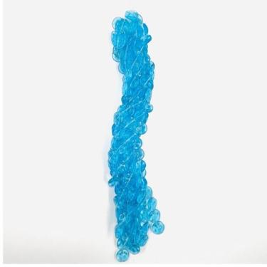 Imagem de Fio de Pedras 19mm 20un Redondo Chato Azul Transparente 35cm - Macall