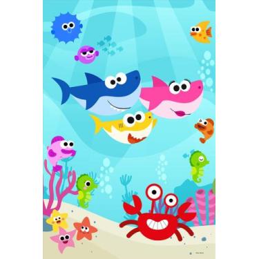 Imagem de Painel Festa Retangular Para Casado 1,5x2,2m Baby Shark 4 - Fantasia B