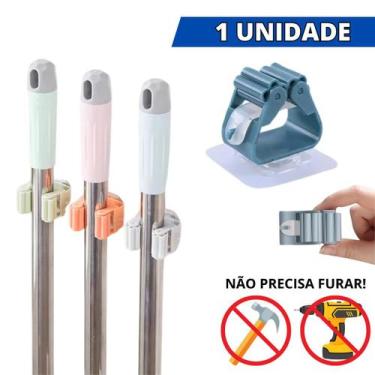 Imagem de Suporte De Vassoura Pá Mop Organizador De Parede Pendurar 1 Gancho Ade