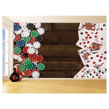 Imagem de Papel De Parede 3D Salão De Jogos Cartas Poker 3,5M Jcs73