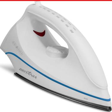 Imagem de Ferro de Passar Roupa BRITANIA a Seco 1250w BFS30 Antiaderente 200°C Cabo giratório 5 temperaturas