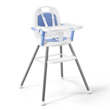 Imagem de Cadeira De Refeição Infantil Bebê Azul Ajustável Assento Elevatório - 