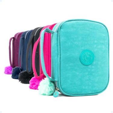 Imagem de Estojo Box Organizador Escola Feminino Bolsinha Lápis Pompom - Hxt, Ve