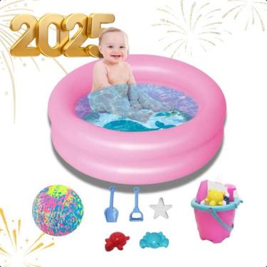 Imagem de Piscina de Bolinhas Infantil Inflável 28L com Kit Praia e Balde  Diver