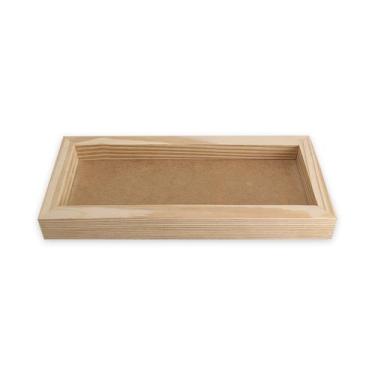 Imagem de Kit 3 Bandeja Retangular Sem AlÇA 33,5x14x3,5 Madeira Pinus 10mm - ATA