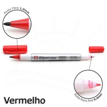 Imagem de Caneta Ident Pen Sakura Permanente 2 Pontas, VERMELHO