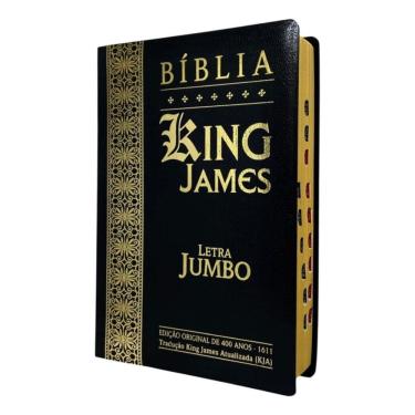 Imagem de Bíblia King James Atualizada Masculina E Feminina Pastores Ministros Velho E Novo Testamento Letra Jumbo Com Índice E Capa Prerta