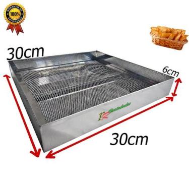 Imagem de Escorredor Batatas Fritas Inox 30X30X6Cm Pastel Salgados - Pr Variedad