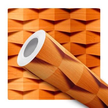 Imagem de Papel De Parede Adesivo Lavável Sala Amadeirado Efeito Verniz 3D - DEL