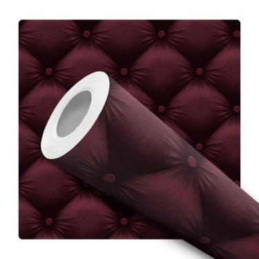 Imagem de Papel de Parede Adesivo Capitonê Botonê Vermelho Vinho Bordô Acolchoad