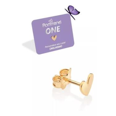 Imagem de Brinco Folheado Ouro 18k Rommanel One Formato Coração 527219, Dourado