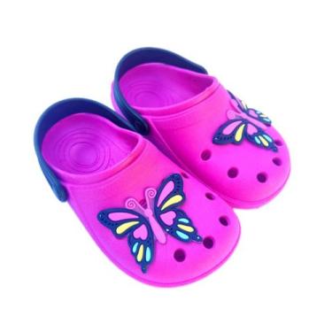 Imagem de Sandalia Babuche Infantil Menina Borboleta Papete Feminina Personagem 