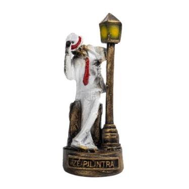Imagem de Escultura Zé Pelintra No Poste Dourado Vintage Resina 12 cm - Lua Míst