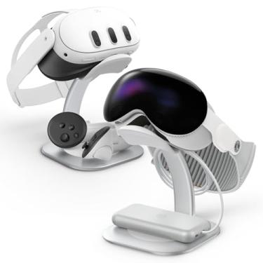 Imagem de Spigen Suporte Projetado para Apple Vision Pro e Meta Quest 3/3S/3S Xbox Edition - Estação de Dock Universal para Exposição de Headset VR em Alumínio Premium - Prata