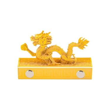 Imagem de Calendário 3D 2025, Golden Dragon Calendário de peça de tempo 2025, Bloco de notas de arte DIY Carving Notepad, para presente de decoração de escritório em casa (Golden Dragon)