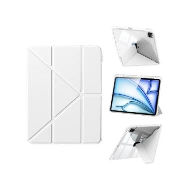 Imagem de Capa magnética fólio compatível com iPad Air de 11 polegadas (M2), capa de substituição para iPad Pro de 11 polegadas (4ª/3ª/2ª/1ª) com suporte multiângulo, capa transparente Air 5ª/4ª geração de 27.7