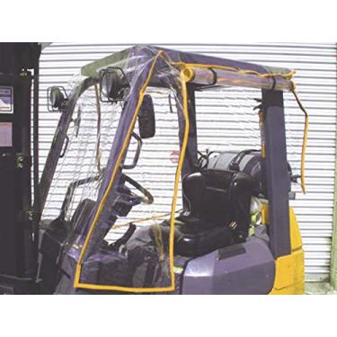 Imagem de Capa de gabinete de cabine de empilhadeira resistente de ajuste universal, capa de dossel de chuva de para-brisa à prova d'água, capacidade de até 13000+ lbs, envio dos EUA, 8 conjuntos/pacote