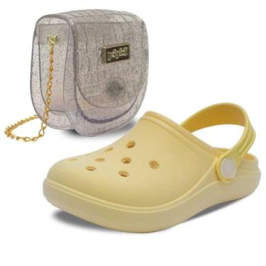 Imagem de Kit Bolsa e Sandalia Babuche Chinelo Moda Infantil Feminina Menina Macio Leve K26 (Amarelo, BR, Criança de 1 a 3 anos, Numérico, 20)