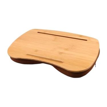 Imagem de DimyFew Mesa de colo com almofada e bandeja ergonômica para laptops domésticos, escritório de trabalho e escrita, com Ranhura de Bambu, 47cm X 30cm