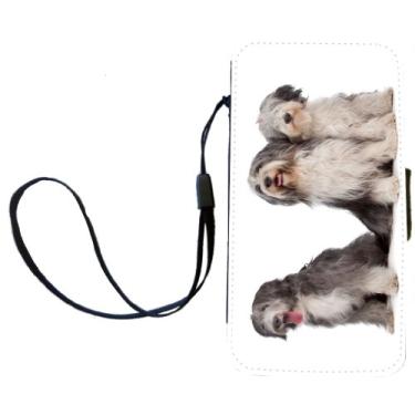 Imagem de Rikki Knight Bearded Collie Dogs Capa carteira flip com aba magnética para Apple iPhone 4 e 4s
