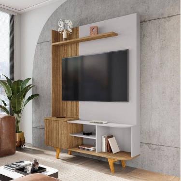 Imagem de Estante para TV Até 55 Polegadas Corumbau 1 Porta Cinamomo/Off White - Móveis Bechara