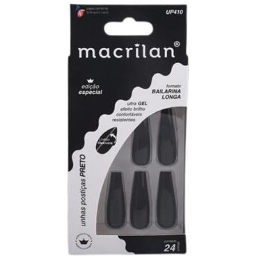 Imagem de Unhas Postiças Bailarina Longa Preto UP410 - Macrilan