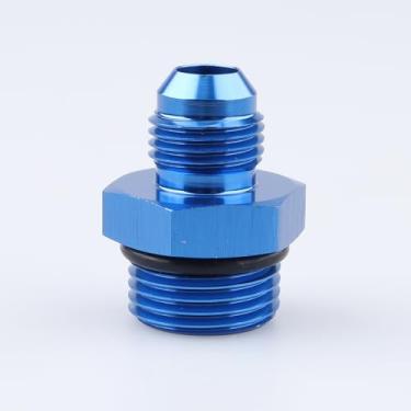 Imagem de Azul anodizado -6 AN Flare para 8 AN O-ring ORB macho adaptador de trilho de bomba de combustível mangueira flare, Thread Oring Boss JIC, flare Twin Fitting